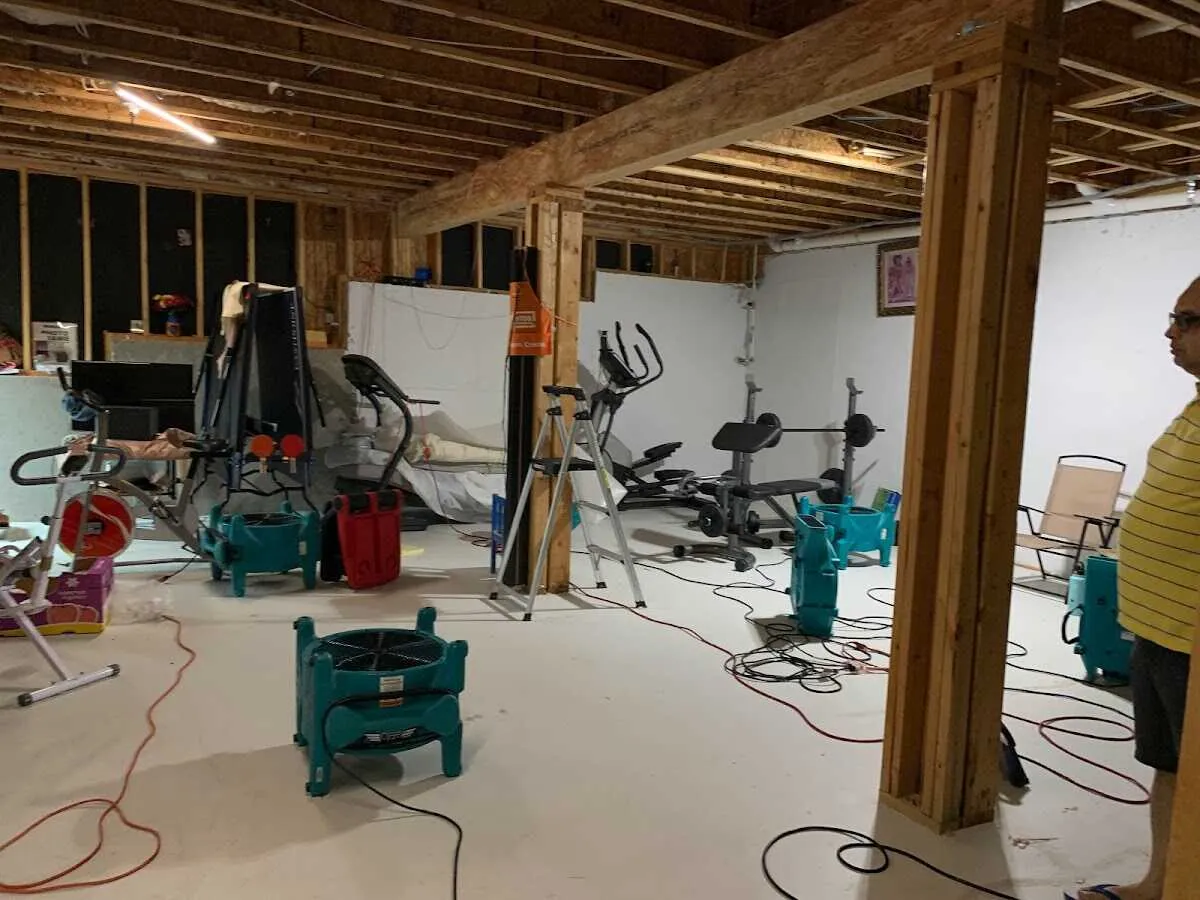 Basement drying equipment setup for Structural Drying in Palm Harbor